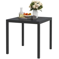 Outsunny Square Outdoor Dining Table for 4 with Aluminum Steel Frame, Black(m-2)