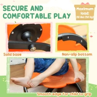 Qaba Flower-Shaped Kids Swivel Chair, Non-Slip Sensory Spinning Chair for Physical Coordination Training, Orange(m-5)