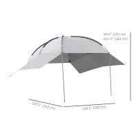 Outsunny Portable SUV Tailgate Tent with Awning and 2 Side Walls, Rooftop Car Awning Sun Shelter, for Truck, RV, Van, Trailer(m-3)