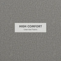 HOMCOM Round Coffee Table, End Table with Hidden Storage and Tray Top, Linen Upholstered Footrest for Living Room(m-6)