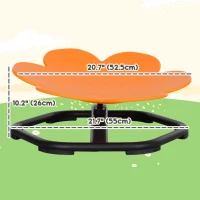 Qaba Flower-Shaped Kids Swivel Chair, Non-Slip Sensory Spinning Chair for Physical Coordination Training, Orange(m-3)