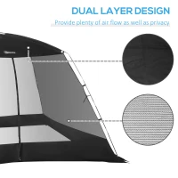 Outsunny 10 x 10 ft Canopy Screen Tent, Outdoor Screen House Camping Gazebo with Portable Carry Bag for 4-6 People, Black(m-7)