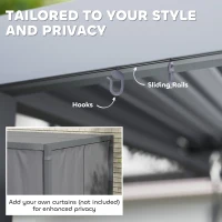 Outsunny 10' x 12' Louvered Pergola with Adjustable Metal Roof and Aluminum Frame, Outdoor Hardtop Gazebo with Drainage System(m-7)