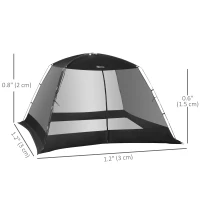 Outsunny 10 x 10 ft Canopy Screen Tent, Outdoor Screen House Camping Gazebo with Portable Carry Bag for 4-6 People, Black(m-3)
