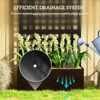 Outsunny Galvanized Raised Garden Bed Planter Box with Trellis for Climbing Plants, Vegetable, Vines, 35" x 16" x 70", Black(m-7)