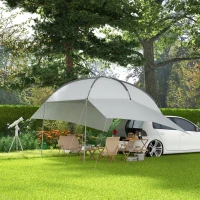 Outsunny Portable SUV Tailgate Tent with Awning and 2 Side Walls, Rooftop Car Awning Sun Shelter, for Truck, RV, Van, Trailer(m-8)