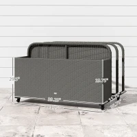 Outsunny PE Rattan Pool Float Storage Organizer with Wheels, Mixed Gray(m-3)