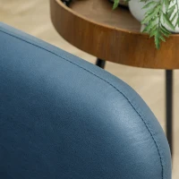 HOMCOM 58" 2 Seat Sofa, Modern Love Seats Furniture, Upholstered 2 Seater Couch, Solid Wood Frame, Navy Blue(m-10)