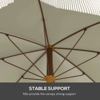 Outsunny 6.2' Beach Umbrella for Travel, Vent, Ruffles, Carry Bag, Portable Outdoor Umbrella for Garden, Light Green(m-5)