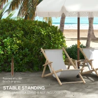 Outsunny 6.2' Beach Umbrella for Travel, Vent, Ruffles, Carry Bag, Portable Outdoor Umbrella for Garden, Light Grey(m-6)