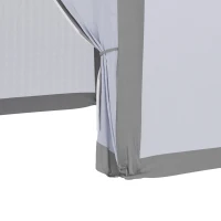 Outsunny Hexagon Party Tent, Patio Gazebo with Netting Mesh, Dark Grey(m-10)