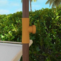 Outsunny 6.2' Beach Umbrella for Travel, Vent, Ruffles, Carry Bag, Portable Outdoor Umbrella for Garden, Light Grey(m-10)