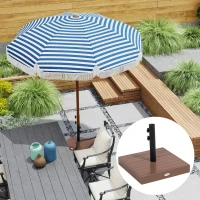 Outsunny Patio Umbrella Base, 42 lbs. Concrete Heavy Duty Umbrella Base for 1.25/1.5" Poles, Coffee(m-9)