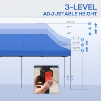 Outsunny 10' x 20' Pop Up Canopy Tent, Instant Sun Shelter, Tents for Parties, Height Adjustable, with Wheeled Carry Bag, for Outdoor, Garden, Patio, Dark Blue(m-6)