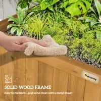 Outsunny Wood Planter with Trellis for Vine Climbing, Raised Garden Bed, Privacy Screen for Backyard, Patio, Deck, Yellow(m-7)