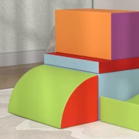 Soozier 7 Pieces Soft Play Foam Climbing Blocks, Indoor Modular Kids Play Toys for Climbing, Crawling, Sliding, Dark Colour(m-10)