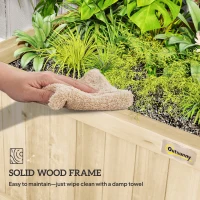 Outsunny Wood Planter with Trellis for Vine Climbing, Raised Garden Bed, Privacy Screen for Backyard, Patio, Deck, Natural Wood(m-7)