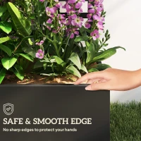 Outsunny Galvanized Raised Garden Bed Planter Box with Trellis for Climbing Plants, Vegetable, Vines, 43" x 16" x 70"(m-6)