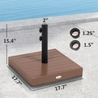 Outsunny Patio Umbrella Base, 42 lbs. Concrete Heavy Duty Umbrella Base for 1.25/1.5" Poles, Coffee(m-3)