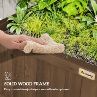 Outsunny Wood Planter with Trellis for Vine Climbing, Raised Garden Bed, Privacy Screen for Backyard, Patio, Deck, Coffee(m-7)