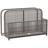 Outsunny Pool Float Storage, Pool Caddy, with Wheels, 43.25" L x 22.5" W x 28" H, Light Gray(m-12)