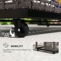 Outsunny Pool Float Storage, Pool Caddy, with Wheels, 43.25" L x 22.5" W x 28" H, Light Gray(m-4)