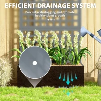 Outsunny Galvanized Raised Garden Bed Planter Box with Trellis for Climbing Plants, Vegetable, Vines, 35" x 16" x 70", Gray(m-7)