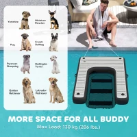 PawHut Inflatable Dog Boat Ramp Up to 286 lbs, for Boat, Dock, Lake, Non-Slip, Safe & Easy(m-6)