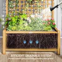 Outsunny Wood Planter with Trellis for Vine Climbing, Raised Garden Bed, Privacy Screen for Backyard, Patio, Deck, Yellow(m-6)