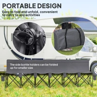 Outsunny 6 Seat Folding Camping Chair with Cup Holder and Carrying Case for Camping, Picnic, Sports Events, Dark Grey(m-4)