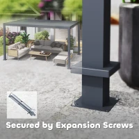 Outsunny 10' x 12' Louvered Pergola with Adjustable Metal Roof and Aluminum Frame, Outdoor Hardtop Gazebo with Drainage System(m-9)