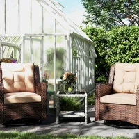 Outsunny 19" Outdoor Wicker Coffee Table with Glass Top, Storage Shelf for Garden Porch Balcony Deck, Dark Grey(m-9)