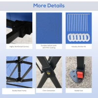 Outsunny 10' x 20' Pop Up Canopy Tent, Instant Sun Shelter, Tents for Parties, Height Adjustable, with Wheeled Carry Bag, for Outdoor, Garden, Patio, Dark Blue(m-4)