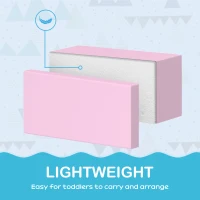 Soozier 7 Pieces Soft Play Foam Climbing Blocks, Indoor Modular Kids Play Toys for Climbing, Crawling, Sliding, Light Colour(m-6)