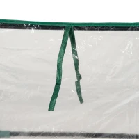 Outsunny Raised Garden Bed with Cover, Outdoor Galvanized Metal Planter Box Kit, 4 x 3 ft Mini Greenhouse with 2 Large Screen Windows, for Growing Flowers, Vegetables and Herbs, Clear(m-13)