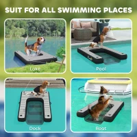 PawHut Inflatable Dog Boat Ramp Up to 286 lbs, for Boat, Dock, Lake, Non-Slip, Safe & Easy(m-5)
