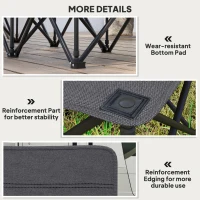 Outsunny 6 Seat Folding Camping Chair with Cup Holder and Carrying Case for Camping, Picnic, Sports Events, Dark Grey(m-7)