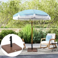 Outsunny Patio Umbrella Base, 42 lbs. Concrete Heavy Duty Umbrella Base for 1.25/1.5" Poles, Coffee(m-7)