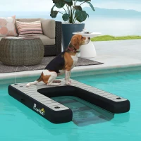 PawHut Inflatable Dog Boat Ramp Up to 286 lbs, for Boat, Dock, Lake, Non-Slip, Safe & Easy(m-10)