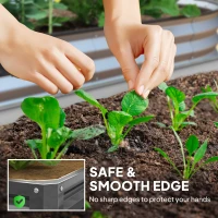 Outsunny 4' x 4' x 1' Raised Garden Bed Galvanized Steel Planter Box for Vegetables, Flowers, Herbs, Light Grey(m-5)