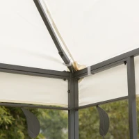 Outsunny 10' x 10' Outdoor Garden Metal Gazebo Patio Canopy Marquee Patio Party Tent Canopy Shelter Vented Roof Decorative Frame, Cream(m-7)