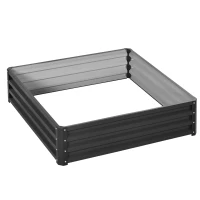 Outsunny Galvanized Raised Garden Bed, 4' x 4' x 1' Metal Planter Box, for Growing Vegetables, Flowers, Herbs, Succulents, Gray(m-13)