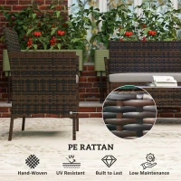 Outsunny 4 Pieces Wicker Outdoor Balcony Furniture Set Rattan Patio Furniture Set with Loveseat Chairs Glass Coffee Table Grey(m-5)