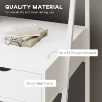 HOMCOM Home Office desk, Computer Desk for Small Spaces, Study Table with Drawer and Storage Shelves, White(m-5)