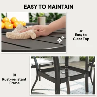 Outsunny 5 Piece Outdoor Dining Set with Round Table and 4 Stackable Chairs, for Backyard, Lawn, Deck, Balcony, Pool Side(m-7)