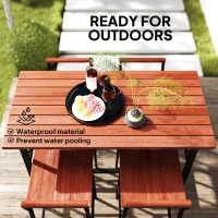 Outsunny 5 Piece Patio Bar Set with 47" Bar Height Table and 4 Bar Stools, for Backyard, Balcony, Porch, Pool, Lawn, Brown(m-6)