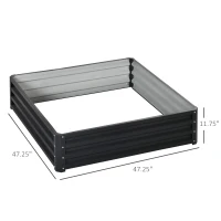 Outsunny Galvanized Raised Garden Bed, 4' x 4' x 1' Metal Planter Box, for Growing Vegetables, Flowers, Herbs, Succulents, Gray(m-3)