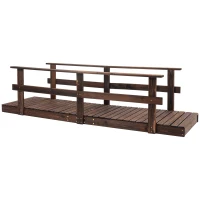 Outsunny 7' Garden Bridge with Pine Wood and Stained Finish for Backyard Ponds Creeks Streams Wood(m-11)