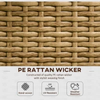 Outsunny Raised Garden Bed with Lattice Trellis, Rattan Outdoor Planter with Storage for Garden, Patio, Balcony, Sand Brown(m-6)