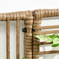 Outsunny Raised Garden Bed with Lattice Trellis, Rattan Outdoor Planter with Storage for Garden, Patio, Balcony, Sand Brown(m-9)